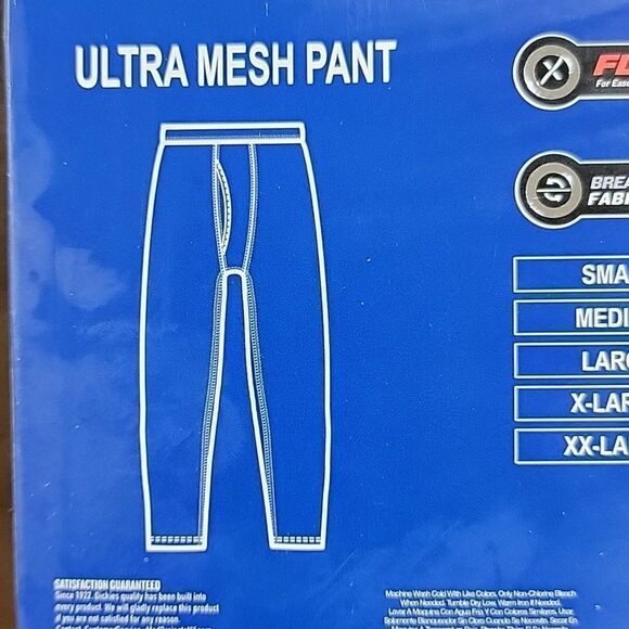 DICKIES PERFORMANCE BASE LAYER ULTRA MESH PANT, SIZE M - NEW - Picture 4 of 5